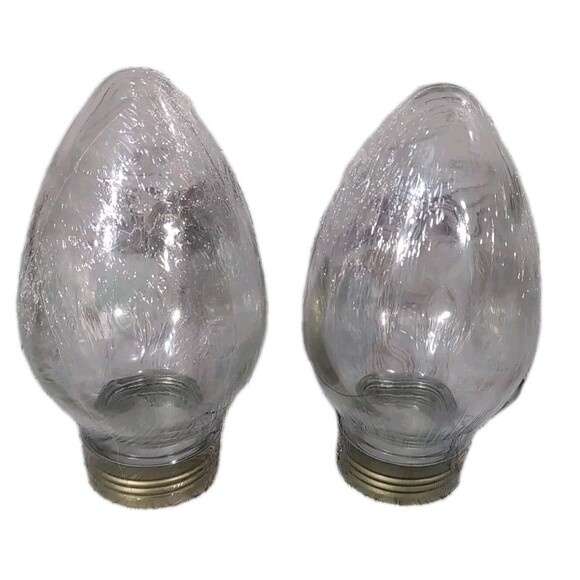 Light Bulb Glass Canister Jar Set of 2 DIY Fill Your Own Gift 8.5" x5" - Picture 1 of 8